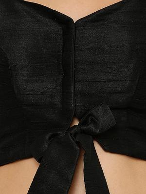 bow solid blouse - 16543675 - Standard Image - 4