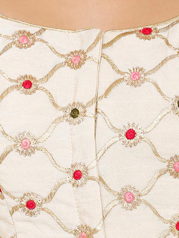 gold dupion embroidered blouse - 16543683 - Zoom Image - 4
