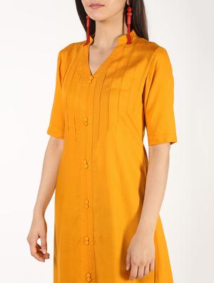 solid a-line kurta - 16544544 - Standard Image - 4
