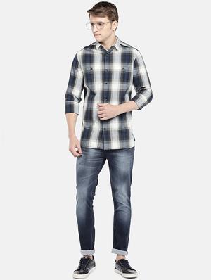 grey checkered casual shirt - 16544917 - Standard Image - 4