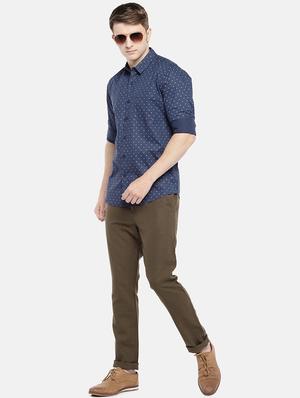 navy blue printed casual shirt - 16544919 - Standard Image - 4
