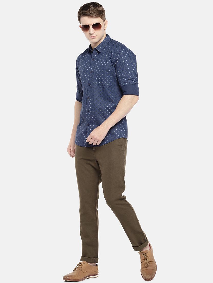 navy blue printed casual shirt - 16544919 - Zoom Image - 4