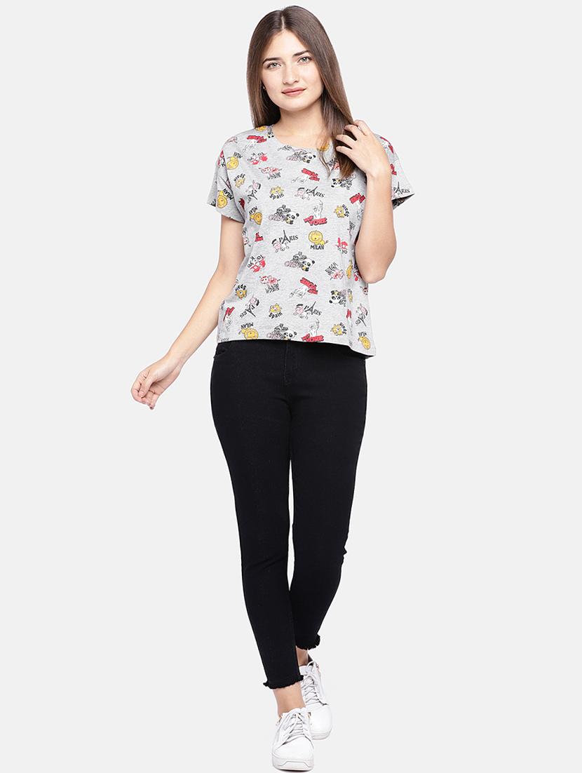 drop shoulder quirky print tee - 16545241 - Zoom Image - 4