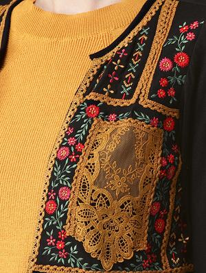 embroidered detail bell sleeved shrug - 16545735 - Standard Image - 4