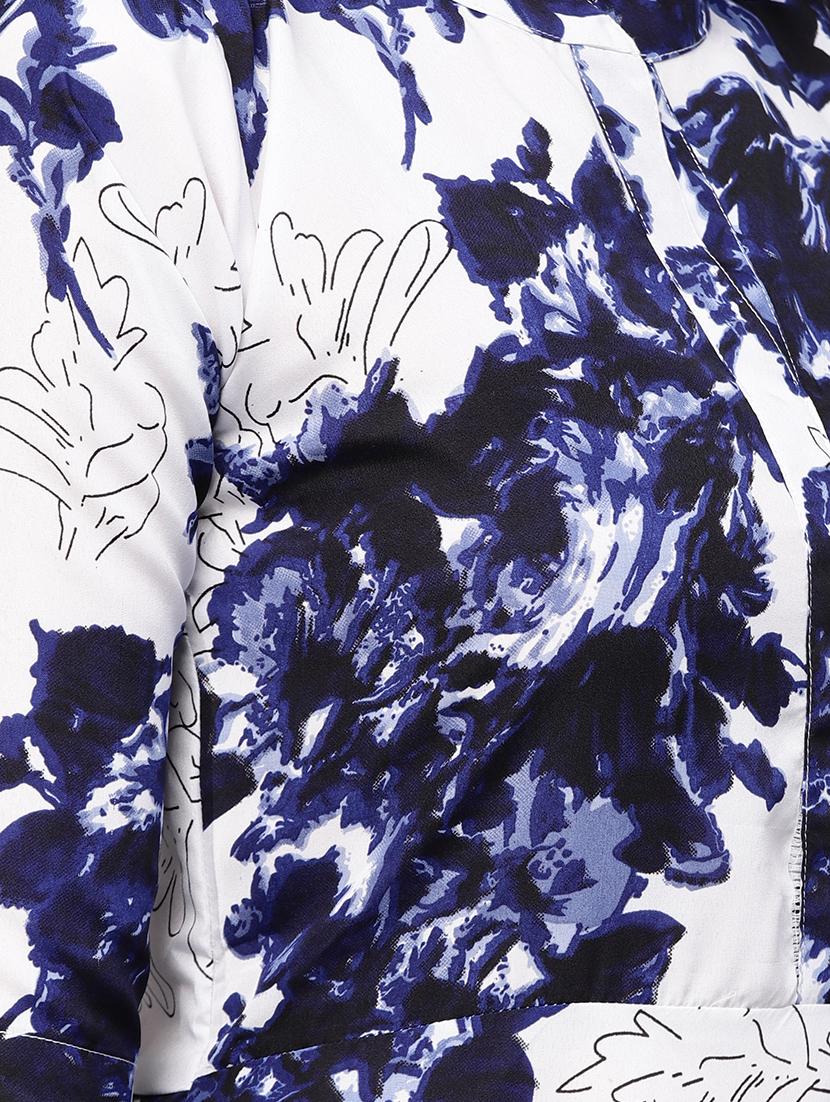 mandarin neck floral maxi dress - 16546598 - Zoom Image - 4