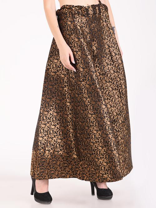 paisley chanderi silk long skirt - 16546990 - Standard Image - 1