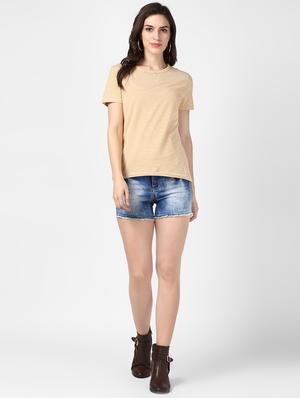 frayed hem acid wash denim shorts - 16547638 - Standard Image - 4