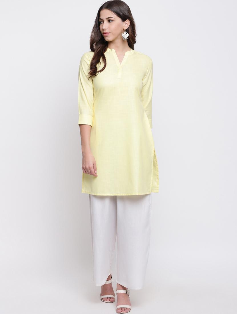 solid silk a-line kurta - 16548051 - Zoom Image - 4