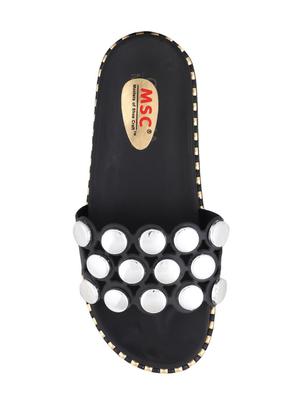 msc black rubber slides flip flops - 16548843 - Standard Image - 4