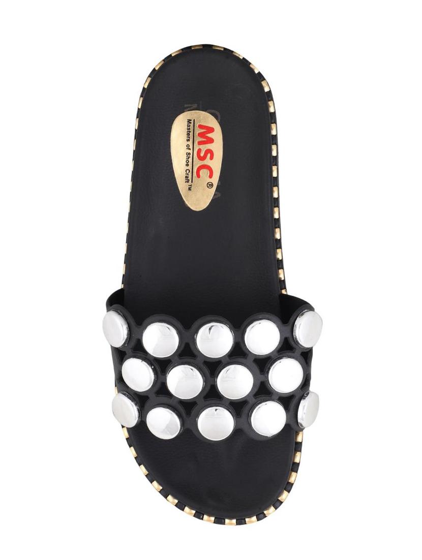 msc black rubber slides flip flops - 16548843 - Zoom Image - 4