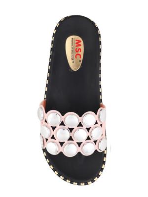 msc pink rubber slides flip flops - 16548844 - Standard Image - 4