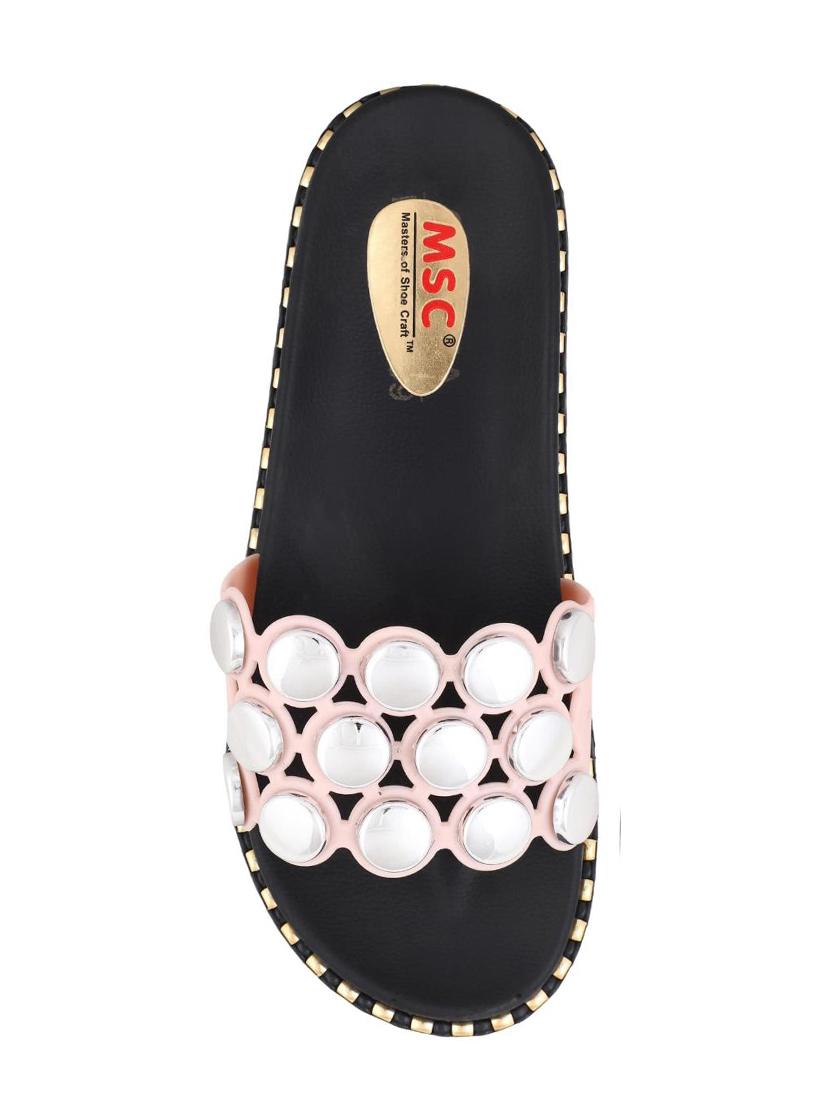 msc pink rubber slides flip flops - 16548844 - Zoom Image - 4