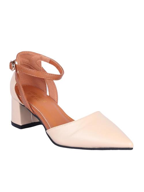 msc nude leatherette ankle strap sandals - 16548880 - Standard Image - 1