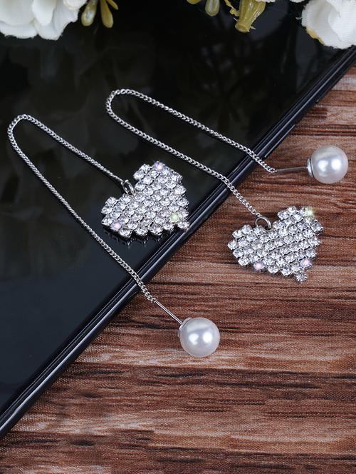silver drop earring - 16549033 - Standard Image - 1