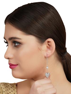 silver drop earring - 16549033 - Standard Image - 4
