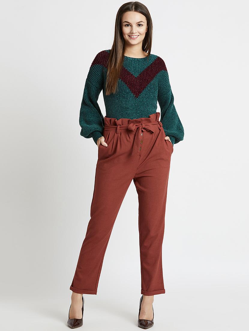 tie up waist solid trouser - 16549327 - Zoom Image - 4