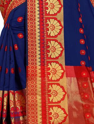 floral kanjivaram saree with blouse - 16549883 - Standard Image - 4