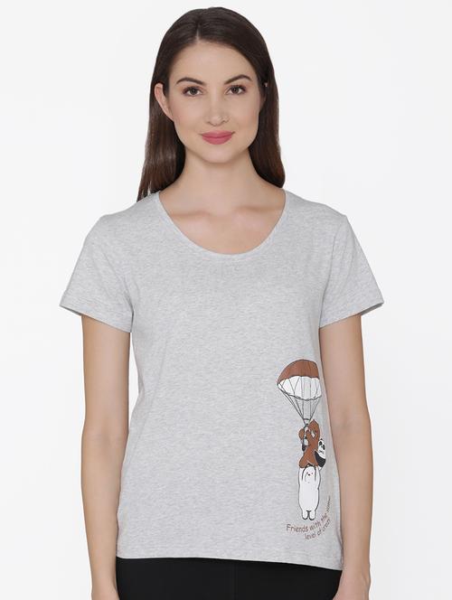 round neck quirky print tee - 16550017 - Standard Image - 1
