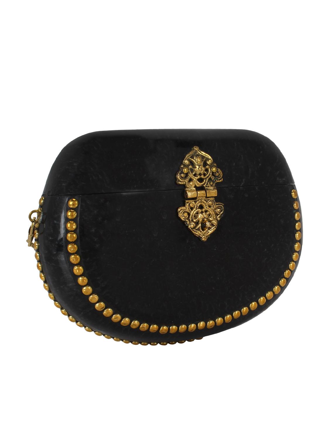 black metal structured clutch - 16550306 - Zoom Image - 4
