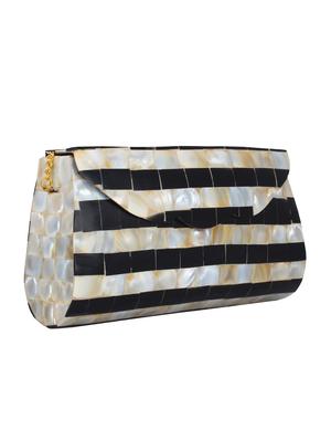 black metal structured clutch - 16550310 - Standard Image - 4