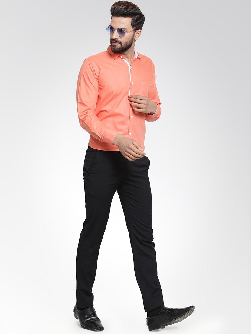 orange solid formal shirt - 16550338 - Zoom Image - 4