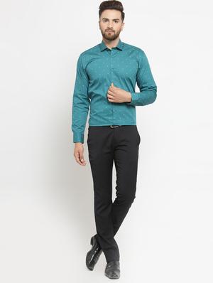 green cotton blend formal shirt - 16550340 - Standard Image - 4