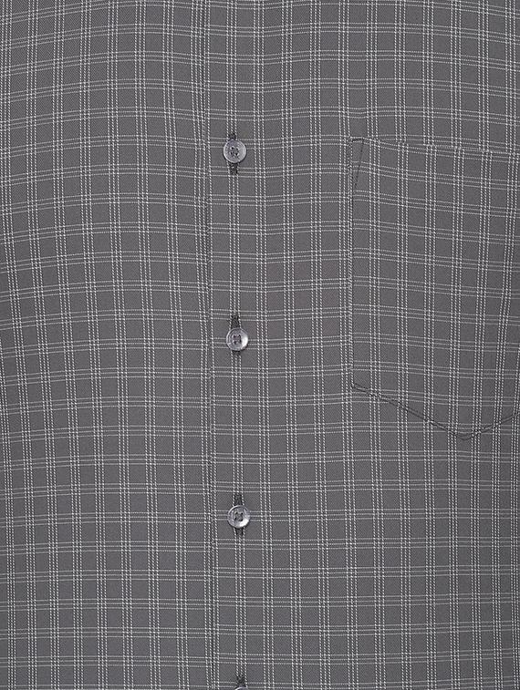 grey checkered formal shirt - 16551352 - Zoom Image - 4