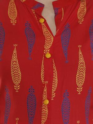 printed flared kurta - 16551707 - Standard Image - 4