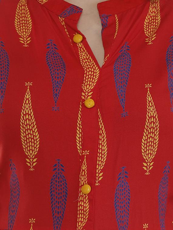 printed flared kurta - 16551707 - Zoom Image - 4