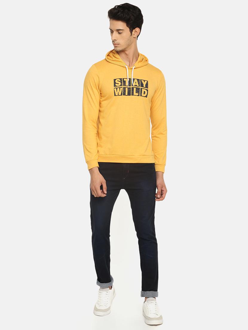 yellow typographic chest print sweatshirt - 16552015 - Zoom Image - 4