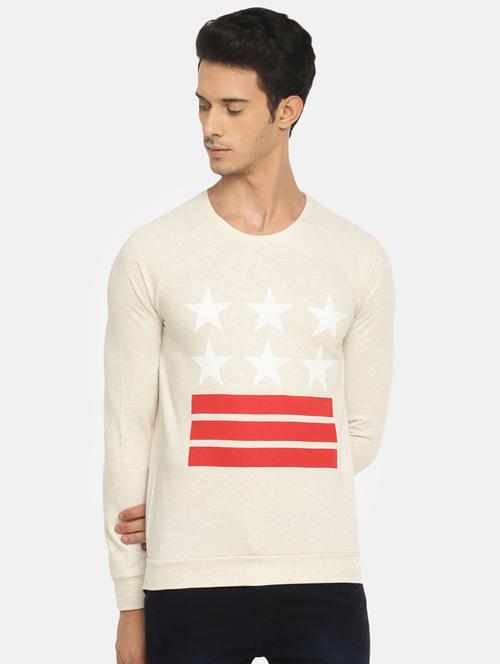 beige printed raglan sweatshirt - 16552020 - Standard Image - 1