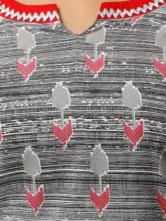 printed kurta with palazzo set - 16552063 - Zoom Image - 4