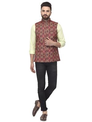 multi colored printed nehru jacket - 16552150 - Standard Image - 4