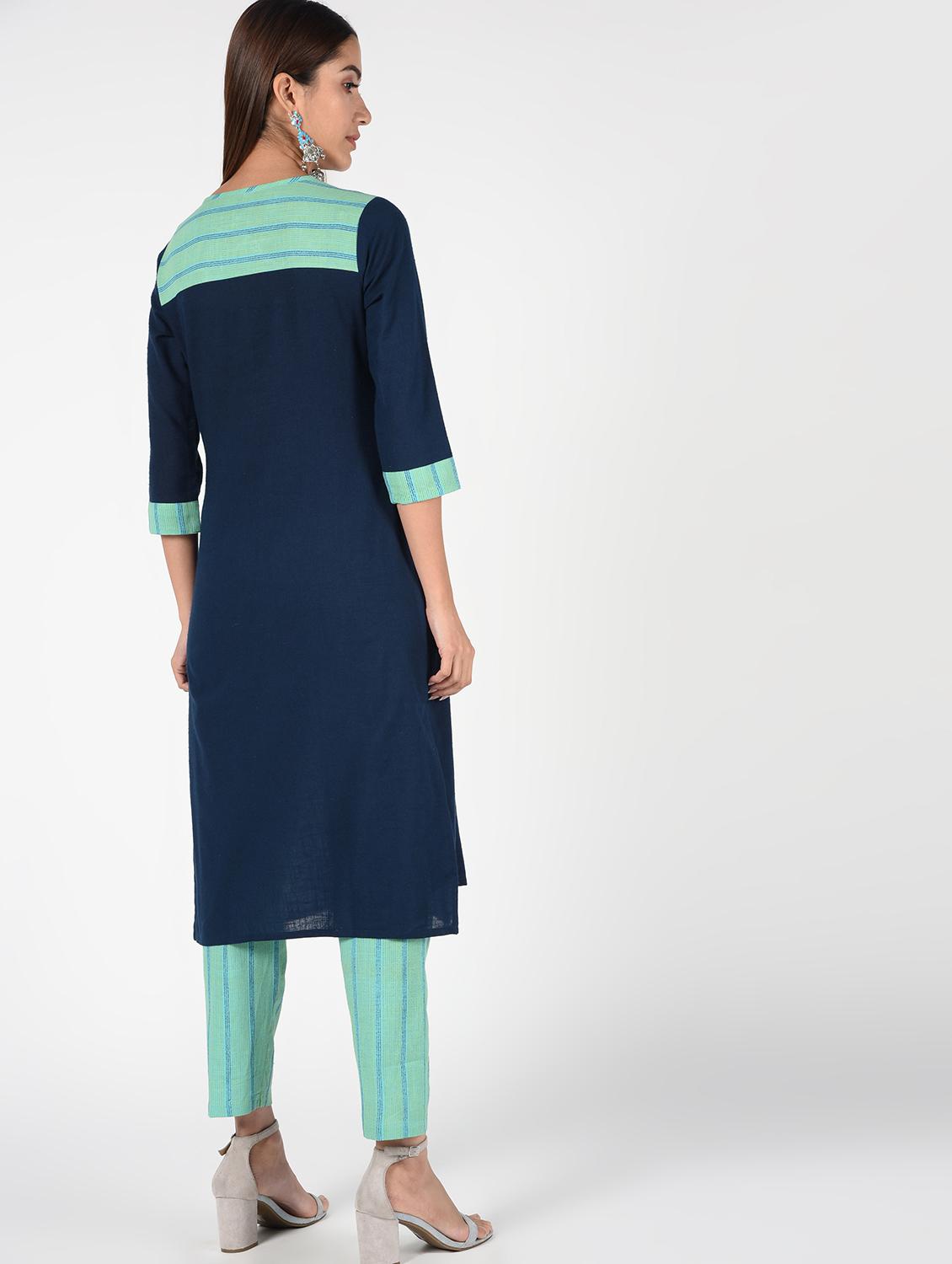 solid kurta palazzo set - 16552220 - Zoom Image - 4