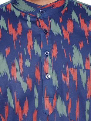 navy blue printed casual shirt - 16552801 - Standard Image - 4