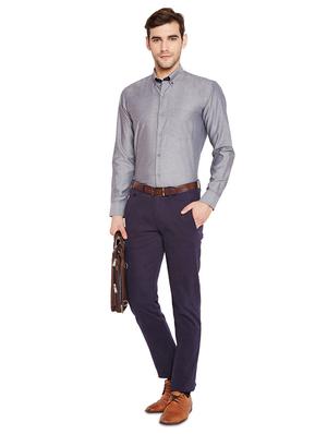 grey self design formal shirt - 16552804 - Standard Image - 4