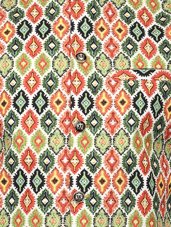 white solid dhoti kurta set with green printed nehru jacket - 16553538 - Zoom Image - 4
