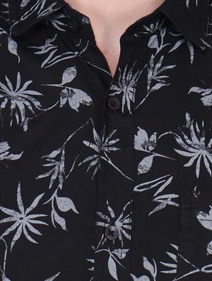 black floral print casual shirt - 16554896 - Standard Image - 4
