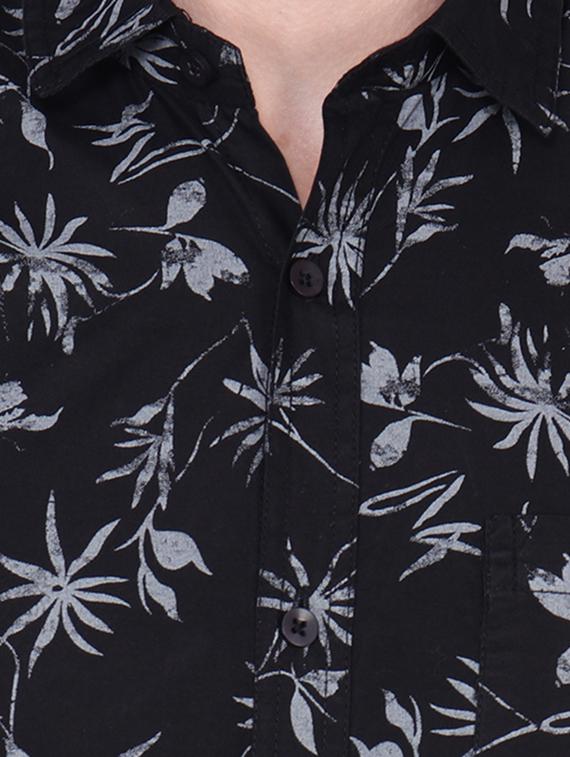 black floral print casual shirt - 16554896 - Zoom Image - 4