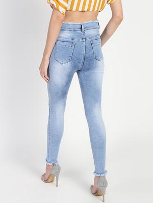 frayed hem stone washed jeans - 16554938 - Standard Image - 4