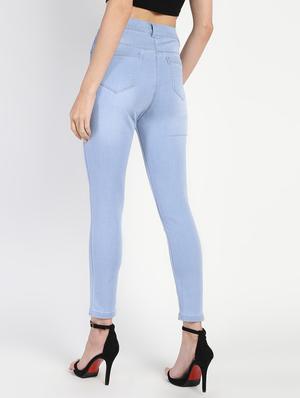 high rise solid jeans - 16554940 - Standard Image - 4