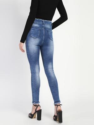 high rise stone washed jeans - 16554942 - Standard Image - 4