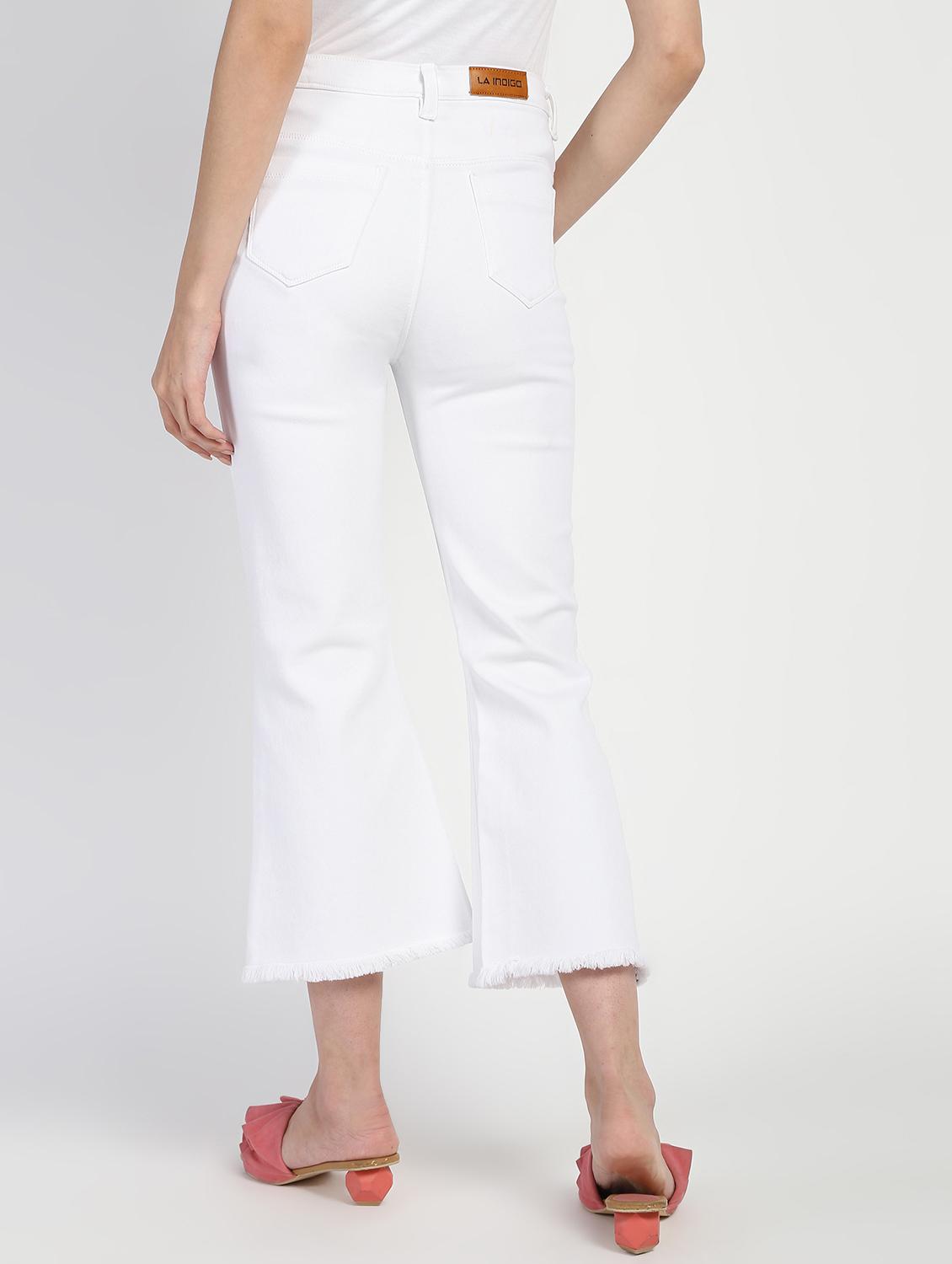 high rise frayed hem jeans - 16554954 - Zoom Image - 4