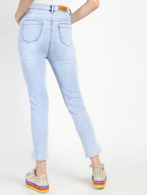 high rise side taped jeans - 16554958 - Standard Image - 4