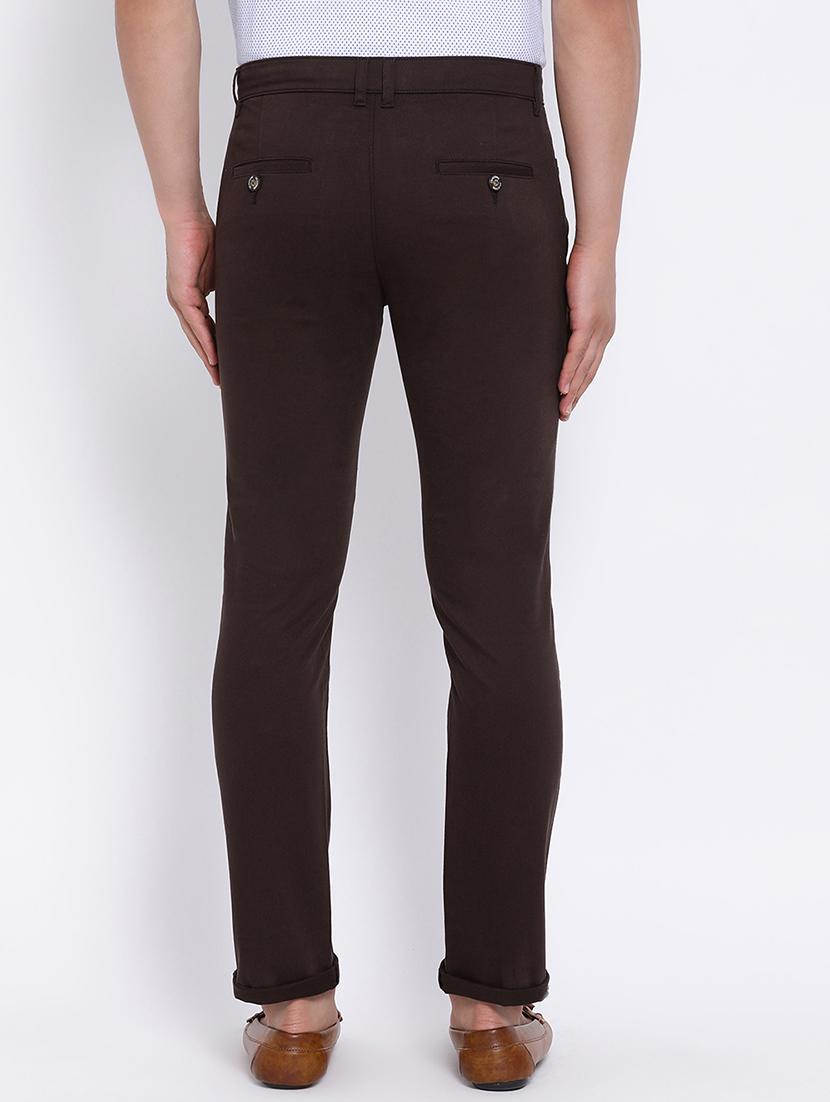 brown solid chinos - 16556004 - Zoom Image - 4