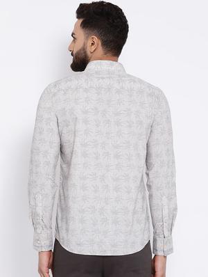 grey printed casual shirt - 16556035 - Standard Image - 4