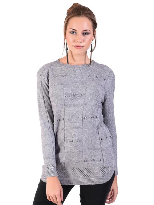 curved hem embellished pullover - 16556853 - Very Small Image - 1