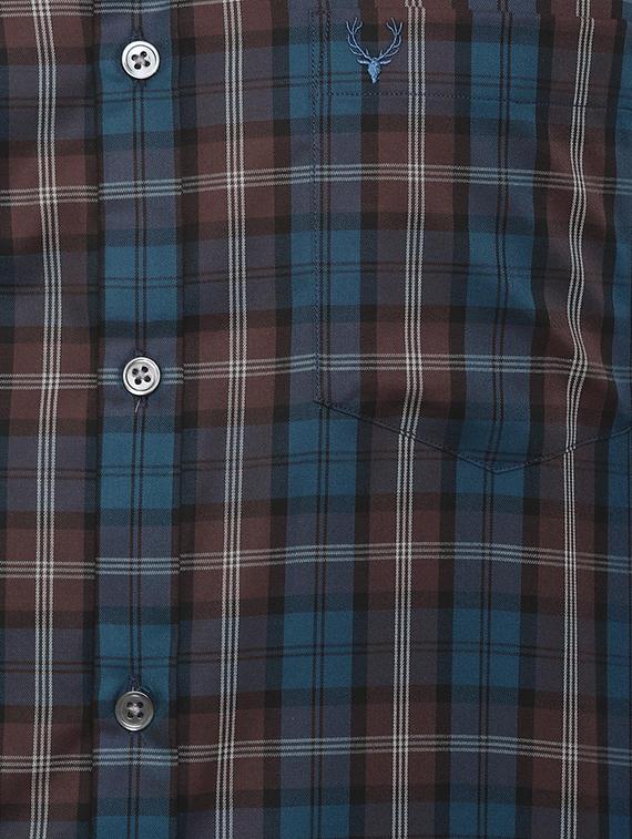 blue checkered casual shirt - 16557455 - Zoom Image - 4