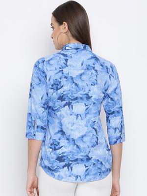 curved hem floral shirt - 16558593 - Standard Image - 4