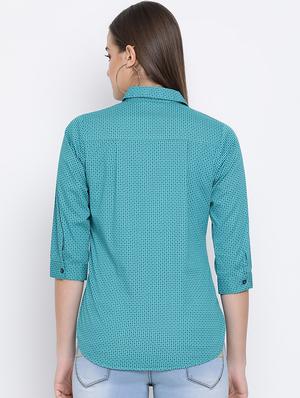 curved hem printed shirt - 16558595 - Standard Image - 4